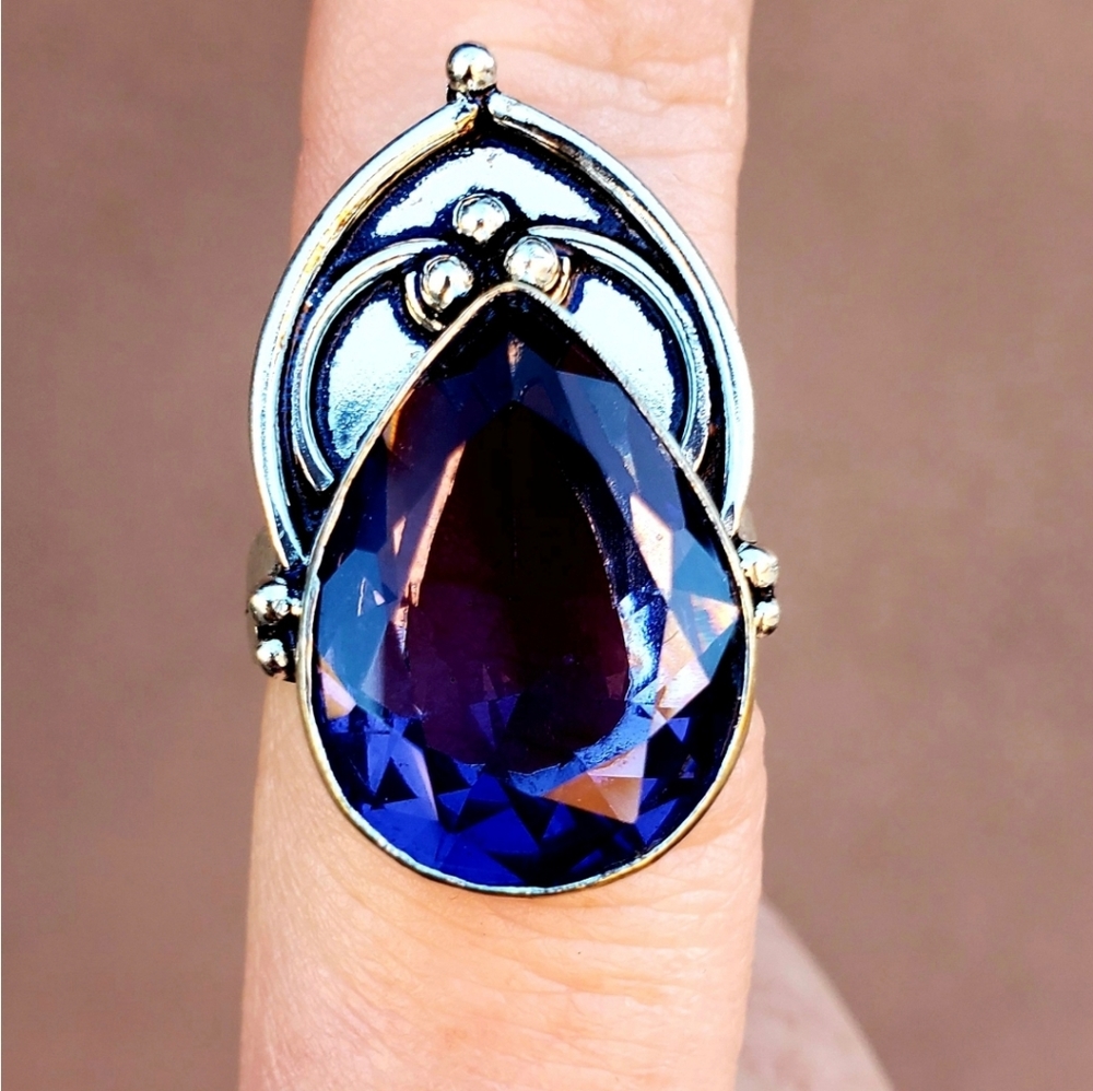New Amazing Iolite 925 Silver Ring.